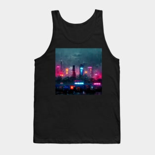 Night Life - Cyberpunk Cityscape Skyline Tank Top